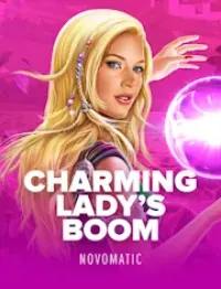 charming ladys boom slot logo
